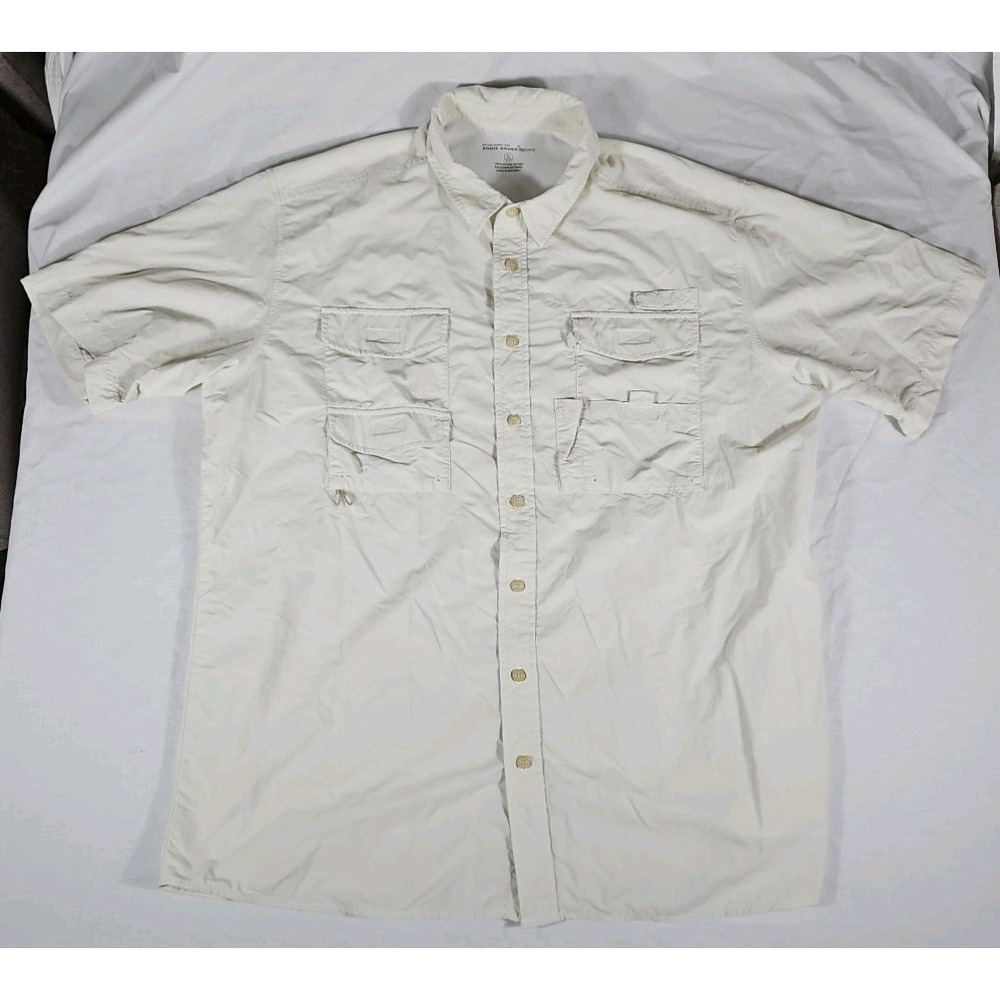 Eddie Bauer Sport Light Weight Fishing Shirt Short Sleeve Button Up Mens XL
